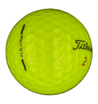 titleist pro v1x 2025 yellow golf ball on white background