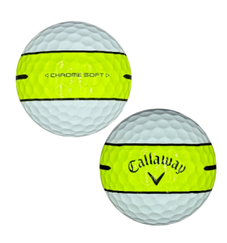callaway chrome soft stripe yellow on white background