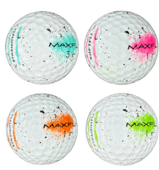 Maxfli Graffiti Golf Balls on White Background