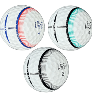 vice pro tracer golf balls on white background