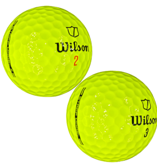 yellow wilson model golf ball on white background
