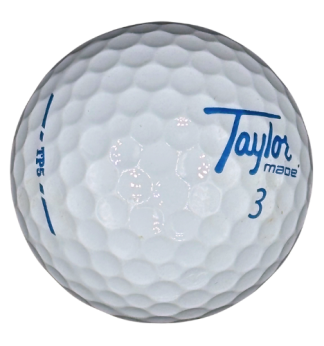 taylormade white golf ball on white background