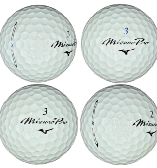 4 white Mizuno golf balls On a white background